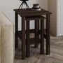 Hanah Home Gina 2 - Juego de mesas auxiliares Nogal